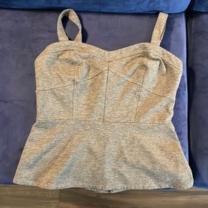 Grey corset seamed adjustable tank top